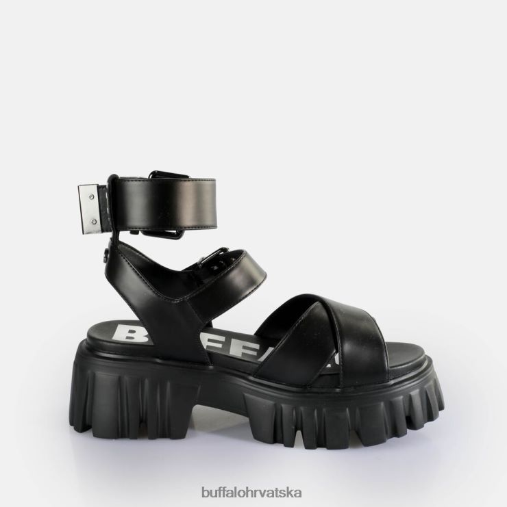crno Buffalo veganske sandale s platformom s lavljim ogrlicama |sandale TDD6T181